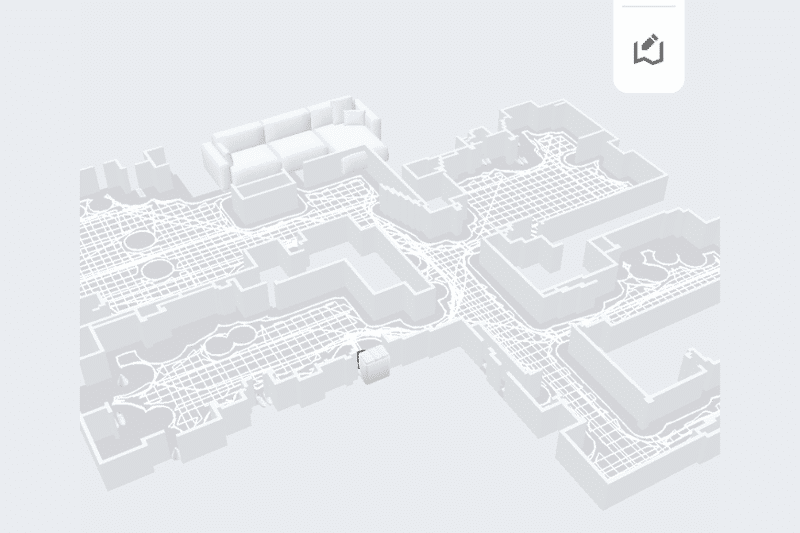 3D map of the apartment in the Roborock app